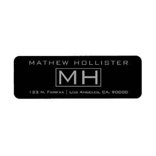 Modern Gray & Black Professional Etiket