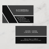 Modern Gray Black Visitekaartje (Voorkant / Achterkant)