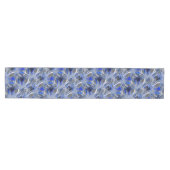 Modern Gray & Blue Artistic Floral Pattern Medium Tafelloper (Horizontaal)