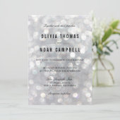 Modern Gray Blur Lights Elegant Wedding Invitation Kaart (Staand voorkant)
