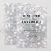 Modern Gray Blur Lights Elegant Wedding Invitation Kaart (Voorkant / Achterkant)