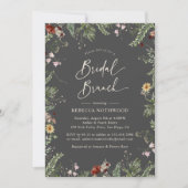 Modern Gray Boho Wildbloemen Bridal Brunch Kaart (Voorkant)