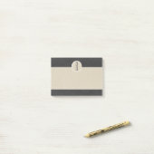 Modern Gray & Brown Kraft Rustic Monogram Initiaal Post-it® Notes (Op bureau)