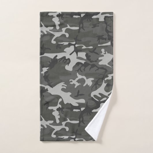 Modern Gray Camouflage Pattern Bad Handdoek (Handdoek)