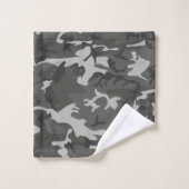 Modern Gray Camouflage Pattern Bad Handdoek (Wasdoekje)