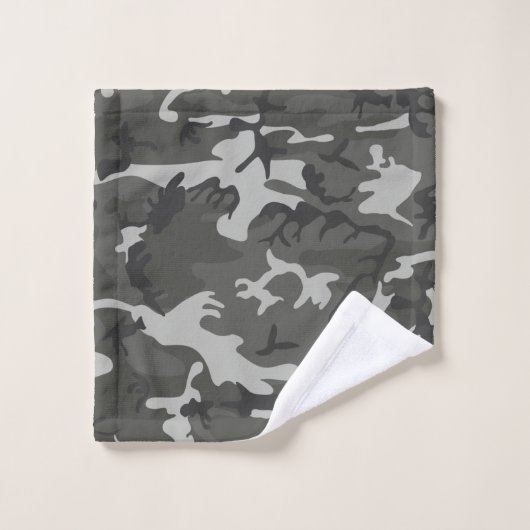Modern Gray Camouflage Pattern Bad Handdoek (Wasdoekje)