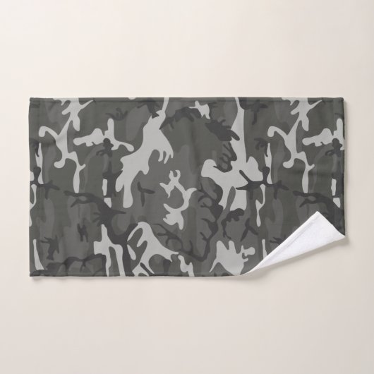 Modern Gray Camouflage Pattern Bad Handdoek (Handdoek)