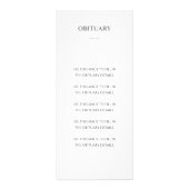 Modern Gray Celebration of Life Memorial Programme Reclamekaart (Achterkant)