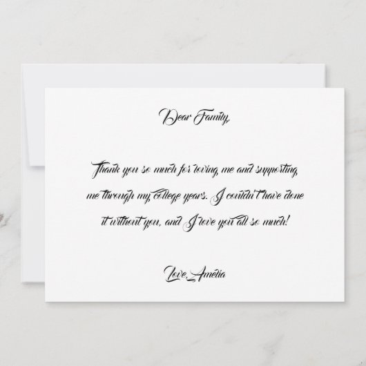 Modern Gray Chalkboard Afstuderen Bedankkaart (Achterkant)