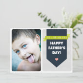 Modern Gray Chevron Foto Vaderdag Kaart (Staand voorkant)