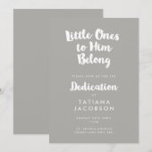 Modern Gray Christelijk Dedication Invitation Kaart (Voorkant / Achterkant)