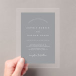 Modern Gray Clear Minimalist Wedding  Acryl Uitnodigingen<br><div class="desc">More Pretty Wedding Invitations in the Little Bayleigh Store!</div>