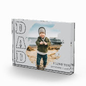 Modern Gray Cool Brushstroke  I Love You Dad Fotoblokken (Rechts)