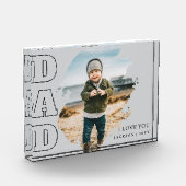 Modern Gray Cool Brushstroke  I Love You Dad Fotoblokken (Links)