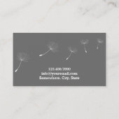 Modern Gray Dandelion stromende mama Contactkaartje (Achterkant)