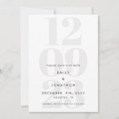 Modern Gray Date Typografie Save The Date (Voorkant)