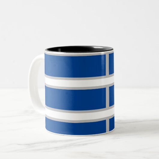 MODERN _GRAY_DEEP BLUE_ Two-Tone COFFEE MOK (Voorkant links)