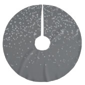 Modern Gray en Faux Silver Glitter Confetti Kerstboom Rok (Voorkant)