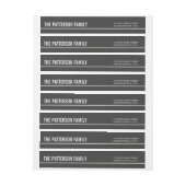 Modern Gray | Etiket wit eigedelijk adres Omwikkelbaar Adreslabel (Vel)