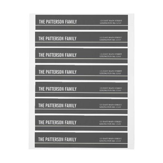 Modern Gray | Etiket wit eigedelijk adres Omwikkelbaar Adreslabel (Vel)