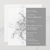 Modern Gray Floral Bridal Shower Kaart (Voorkant / Achterkant)