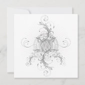 Modern Gray Floral Bridal Shower Kaart (Achterkant)