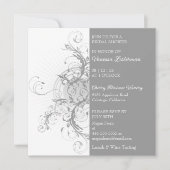 Modern Gray Floral Bridal Shower Kaart (Voorkant)