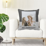 Modern Gray | Foto | Familienaam Cadeau Kussen<br><div class="desc">Modern Gray | Foto | Familienaam Cadeau</div>