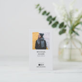 Modern Gray Foto Social Media Visitekaartjes (Staand voorkant)