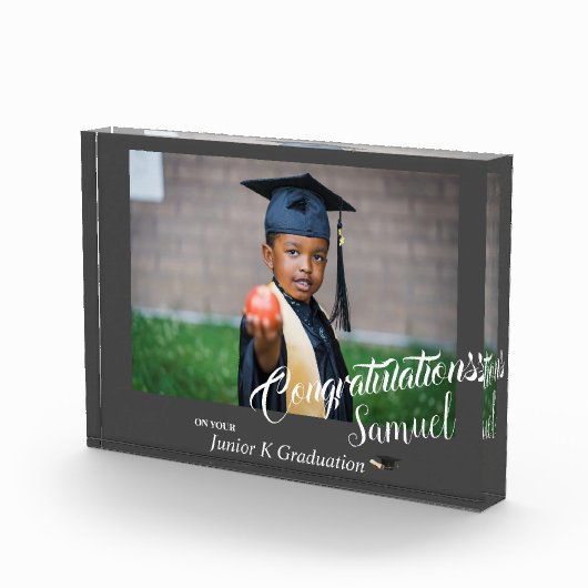 Modern Gray Gefeliciteerd JK Afstudeerder Aankondi Fotoblokken (Rechts)