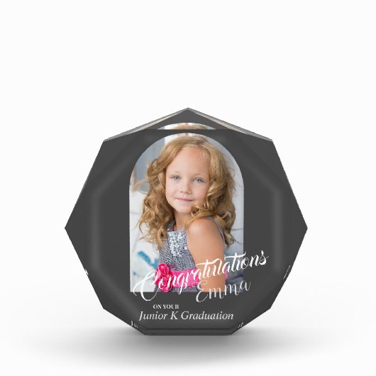 Modern Gray Gefeliciteerd JK Afstudeerder Aankondi Fotoblokken (Voorkant)