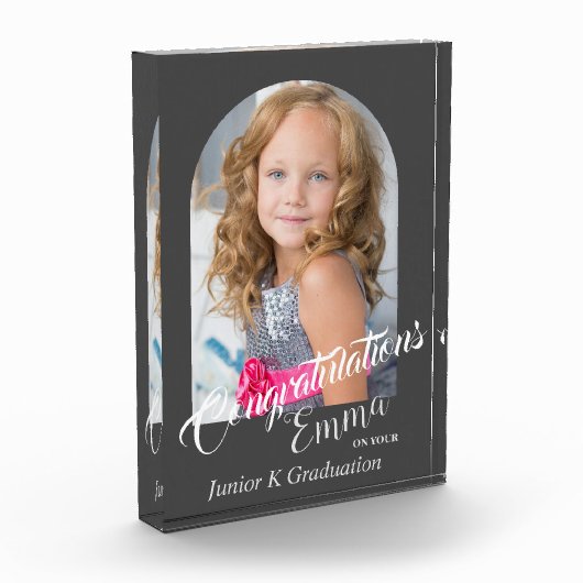 Modern Gray Gefeliciteerd JK Afstudeerder Aankondi Fotoblokken (Links)