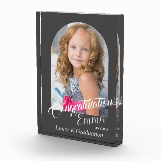 Modern Gray Gefeliciteerd JK Afstudeerder Aankondi Fotoblokken (Rechts)