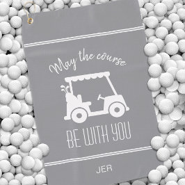 Modern Gray Golf Cart Monogrammed Golfer Cute Golfhanddoek