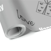 Modern gray happy jarig cadeaupapier (Rol Hoek)