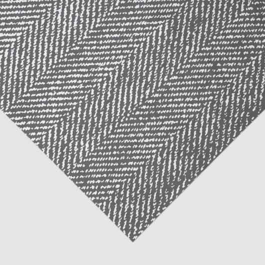 Modern Gray Herringbone Pattern Tissuepapier (Detail)