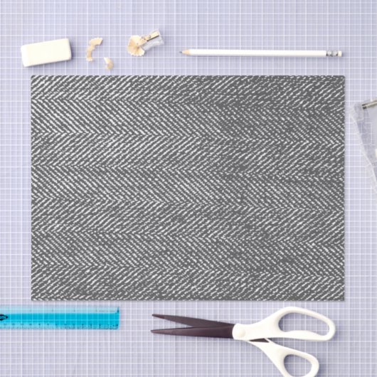Modern Gray Herringbone Pattern Tissuepapier (Craft)