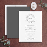 Modern Gray Leafy Crest Monogram Weddenschap Kaart<br><div class="desc">We houden van deze trendy, moderne, grijze trouwuitnodiging! Eenvoudig, elegant, en oh-zo-, hij is voorzien van een handgetekende leafy grot die een modern huwelijksmonogram omringt. Het is gepersonaliseerd in elegante typografie, en geaccentueerd met hand-briefed kalligrafie. Tot slot wordt het in een delicaat lijst gesneden. Bekijk hier de suite: https://www.zazzle.com/collections/gray_leafy_crest_monogram_wedding-119656530420149299 De...</div>