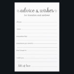 Modern Gray LGBTQ Weddenschap en wens<br><div class="desc">Deze eenvoudige, grijze en witte, moderne, minimale, handgeschreven script LGBTQ Advice & Wishes lakens zijn perfect voor je vrijgezellenfeest, repetitief diner of bruiloft voor gasten om het gelukkige paar in te vullen. Mensen zullen graag de herinneringen krijgen - ze maken het zo makkelijk om liefhebbende woorden van advies en welwillendheid...</div>