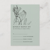 MODERN GRAY LINE DRAADLOOS WEDDING RSVP INFORMATIEKAARTJE (Voorkant)
