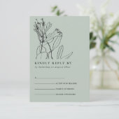 MODERN GRAY LINE DRAADLOOS WEDDING RSVP INFORMATIEKAARTJE (Staand voorkant)