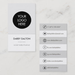 Modern Gray Logo Social Media Visitekaartje