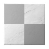 Modern Gray Marble Geometric Checker Tegeltje (Voorkant)