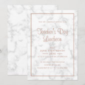 Modern Gray Marble Roos Gold Teacher Day Kaart (Voorkant / Achterkant)