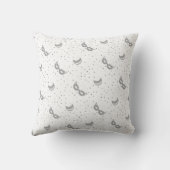 Modern Gray Mardi Gras Mask Pattern Design Pillow Kussen (Achterkant)