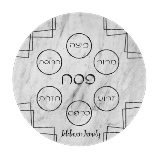 Modern Gray marmer Passover Tray Snijplank (Voorkant)