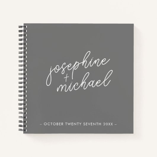 Modern Gray Minimal Wedding Guest Book Notitieboek (Voorkant)