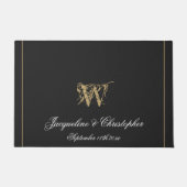 Modern Gray Monogram Names Pas getrouwd Wedding Deurmat (Voorkant)