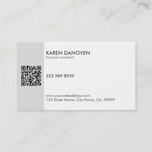 Modern Gray Monogram Professional Visitekaartje (Achterkant)