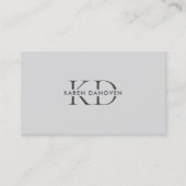 Modern Gray Monogram Professional Visitekaartje (Voorkant)